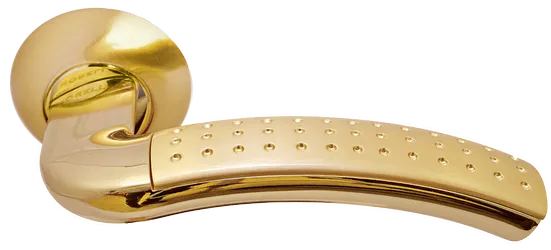 ПАЛАЦЦО, ручка дверная MH-02P SG/GP, цвет мат.золото/золото,с перфорацией фото купить Астана
