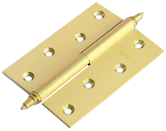 MB 100X70X3 SG R C, петля латунная с коронкой правая, цвет - мат.золото