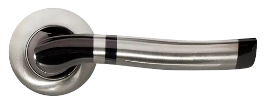 ФОНТАН, ручка дверная MH-04 SN/BN, цвет - бел. никель/черн. никель фото купить в Астане