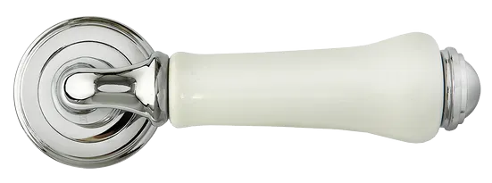 UMBERTO, ручка дверная MH-41-CLASSIC PC/W, цвет- хром/белый фото купить в Астане