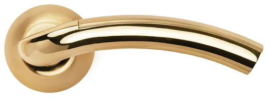 ПАЛАЦЦО, ручка дверная MH-02P SG/GP, цвет мат.золото/золото,с перфорацией фото купить в Астане