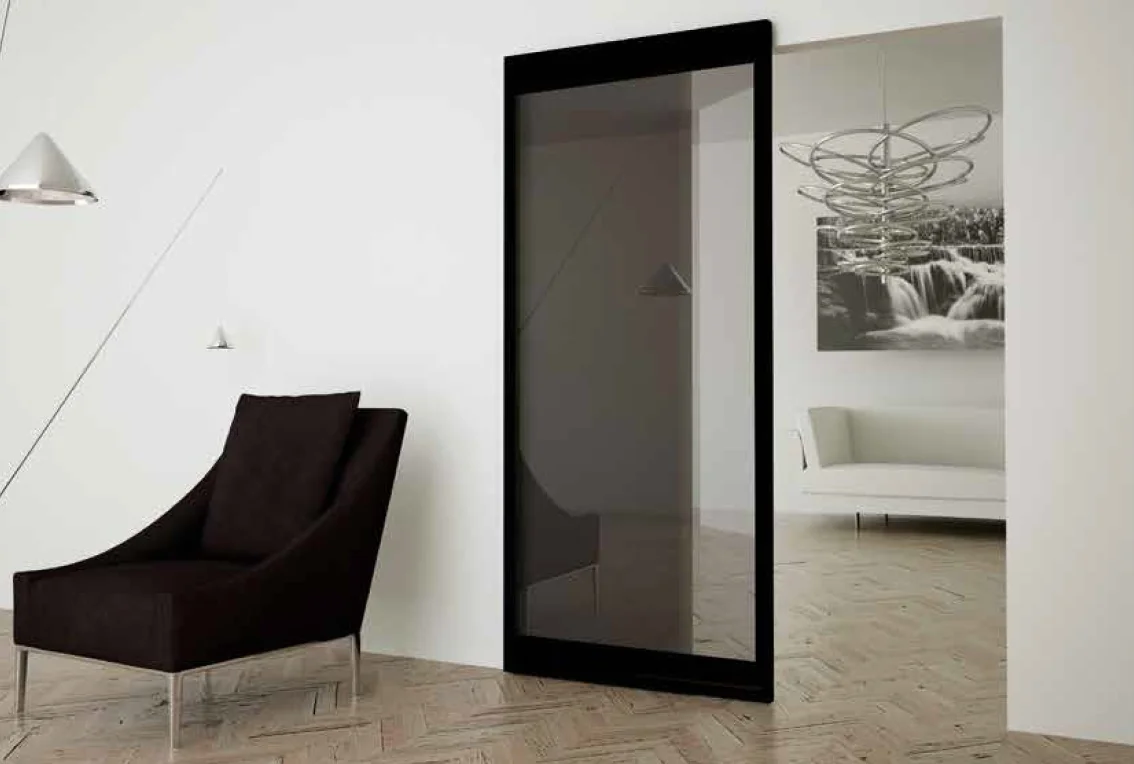 INVISIBLE-2 FRAME 1500/3000 NS, раздвижная система для дверей шириной  1500мм, высотой 3000мм, цвет - черный фото купить Астана