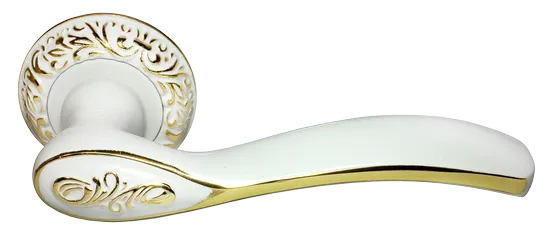 CATHERINE, ручка дверная MH-36-CLP W/PG, цвет - белая эмаль/золото фото купить Астана