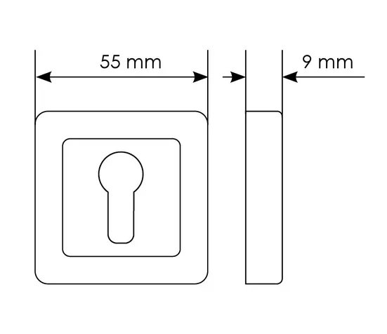 Накладка MH-KH-S55 GR/PC на ключевой цилиндр, цвет графит/хром фото купить в Алматы