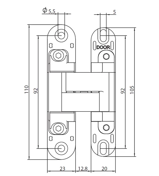 HH-19 SC, скрытая петля, цвет - мат.хром фото купить в Алматы