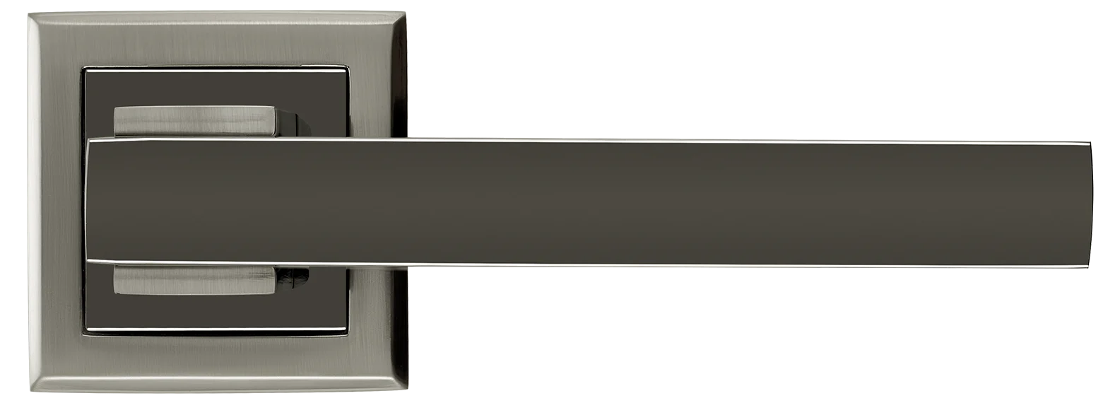 PIQUADRO, ручка дверная MH-37 SN/BN-S, на квадратной накладке, цвет - бел. никель/черн. никель фото купить в Астане