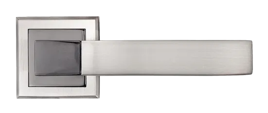 FUKOKU, ручка дверная MH-28 SN/BN-S, на квадратной накладке, цвет - бел. никель/черн. никель фото купить в Астане