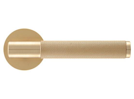 Ручка дверная "AZRIELI" на круглой розетке 6 мм, MH-57-R6T MSG, цвет - мат. сатинированное золото фото купить в Астане