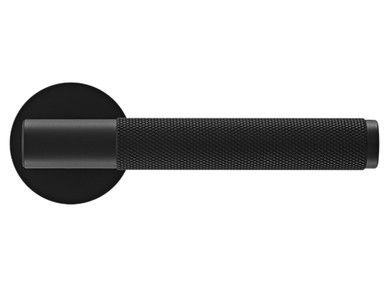 Ручка дверная "AZRIELI" на круглой розетке 6 мм, MH-57-R6T BL, цвет - чёрный фото купить в Астане