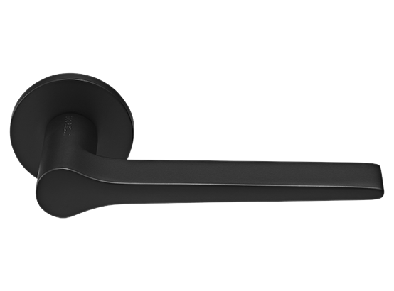 LAND ручка дверная  на круглой розетке 6 мм, MH-60-R6 BL, цвет - чёрный фото купить Астана