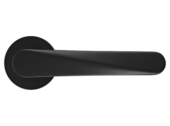 CAYAN - ручка дверная  на круглой розетке 6 мм, MH-58-R6 BL,  цвет - чёрный фото купить в Астане